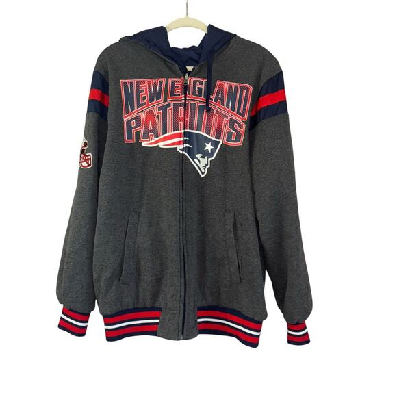 New England Patriots NFL Reversible Hoodie Men’s XL Football Blue Sports Jacket - Picture 1 of 14